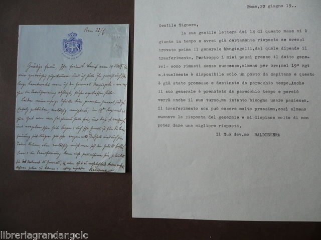 Autografo Generale Baldissera Eritrea Governatore Colonie Primo '900