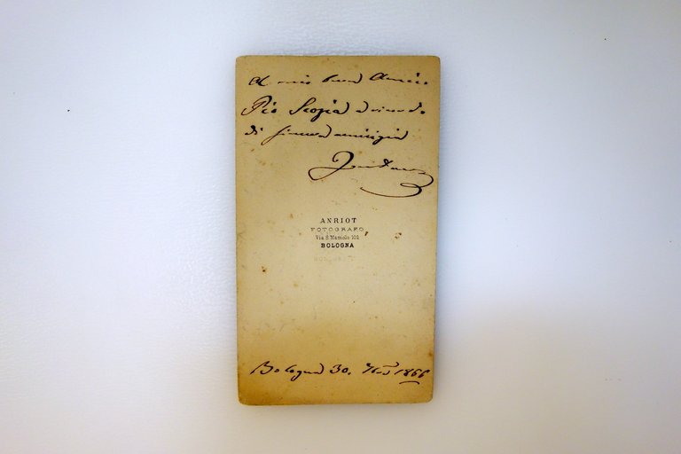 Autografo Generale Ludovico Fontana Governolo Fotografia Anriot Bologna 1866 | Immagine Gallery 2