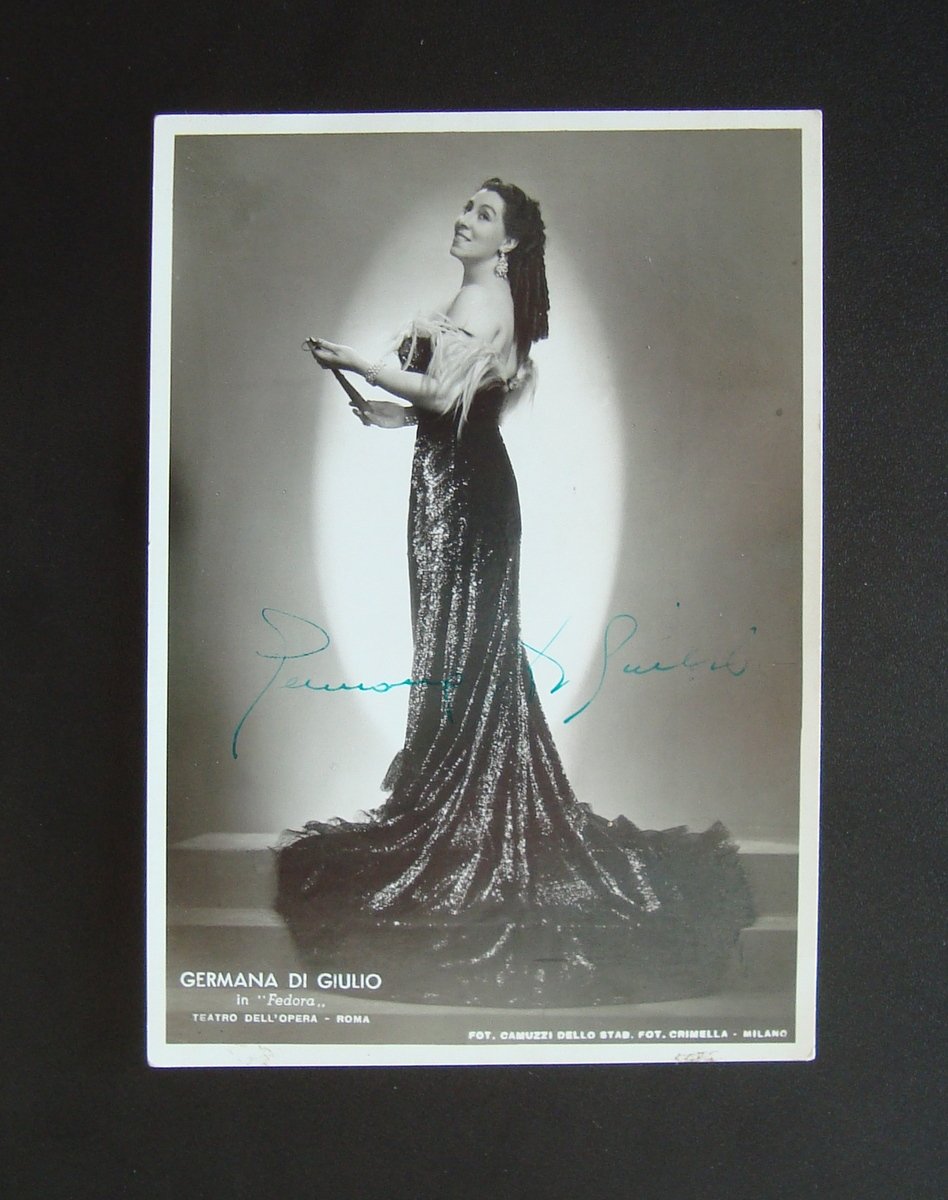 Autografo Germana Di Giulio Soprano Teatro Opera Roma Fedora Lirica