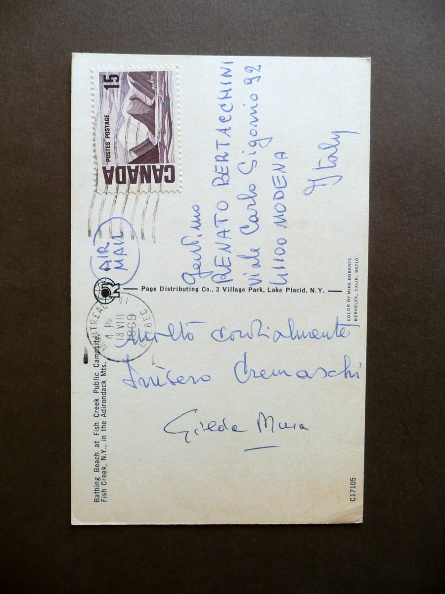 Autografo Gilda Musa Cartolina Inisero Cremaschi Montreal 1969 Fantascienza | Immagine principale
