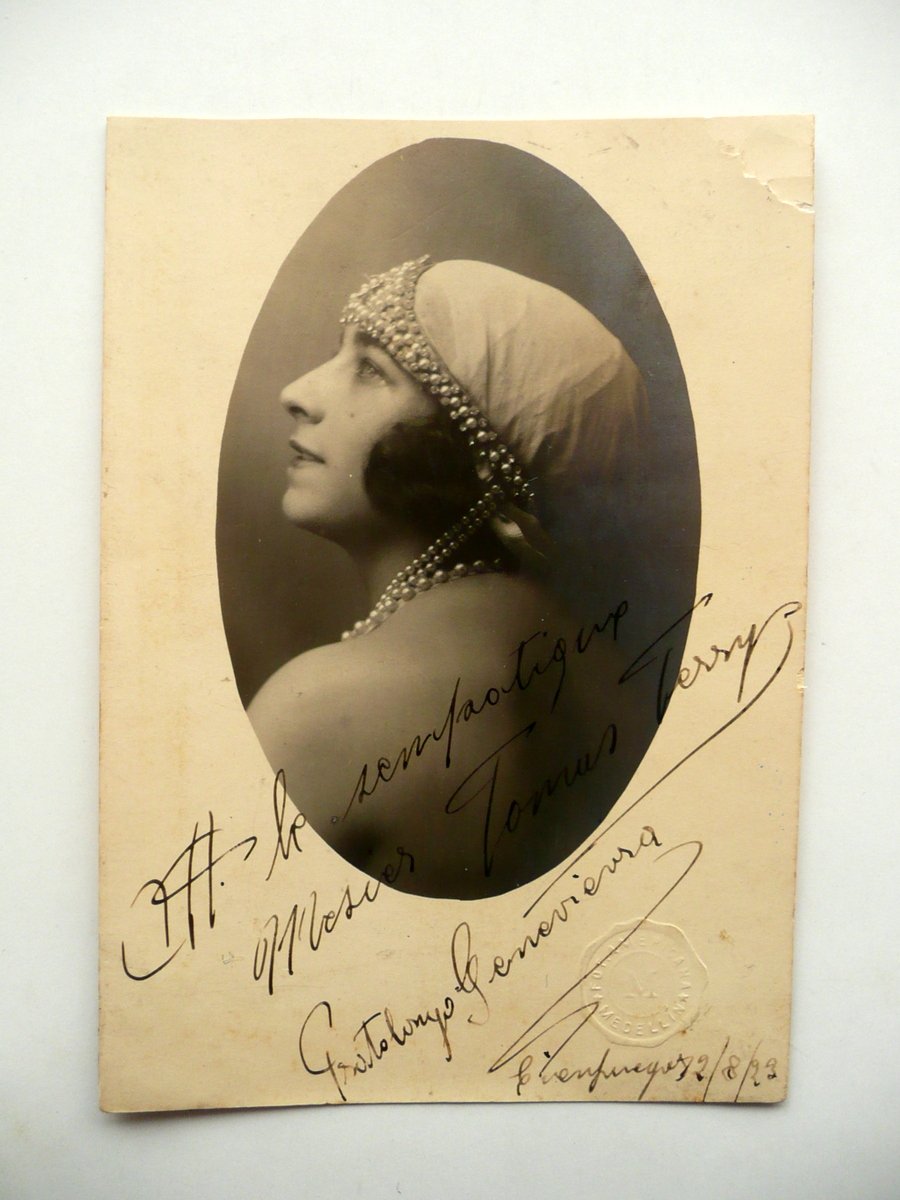 Autografo Ginevra Pratolongo Ballerina Danza Fotografia Medellin Tagliabue 1923