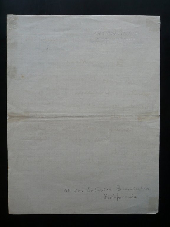 Autografo Giotto Dainelli Lettera 1926 Geologia Africa Bonamici Portoferraio