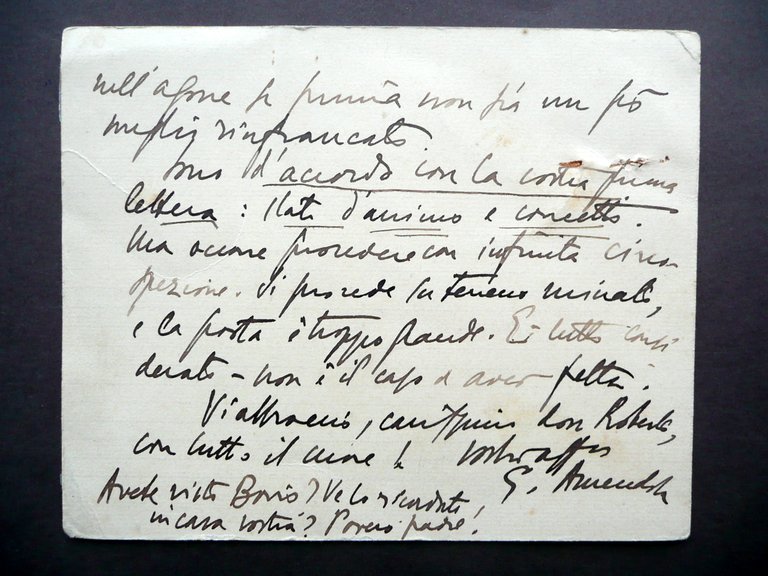 Autografo Giovanni Amendola Cartoncino Camera dei Deputati Antifascismo Politica