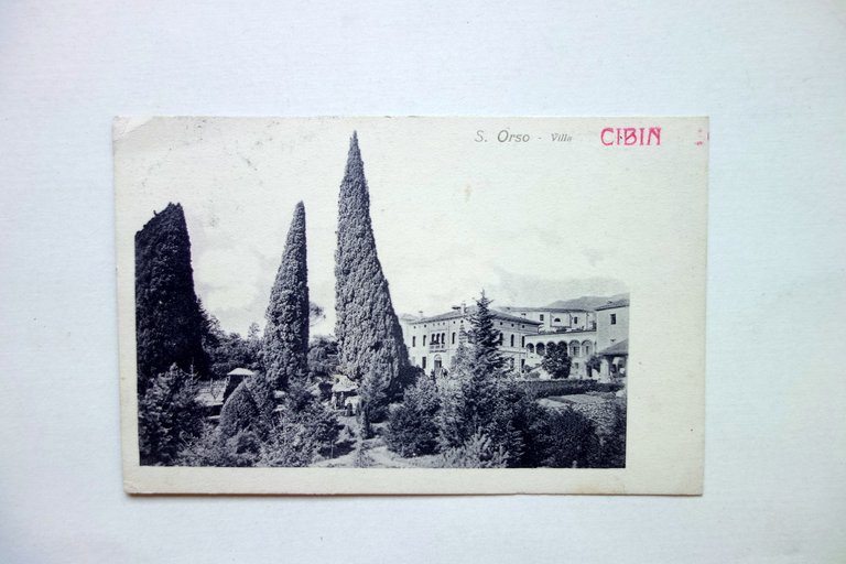 Autografo Giovanni Borelli Cartolina Villa Cibin Schio Vicenza 1912 Pavullo