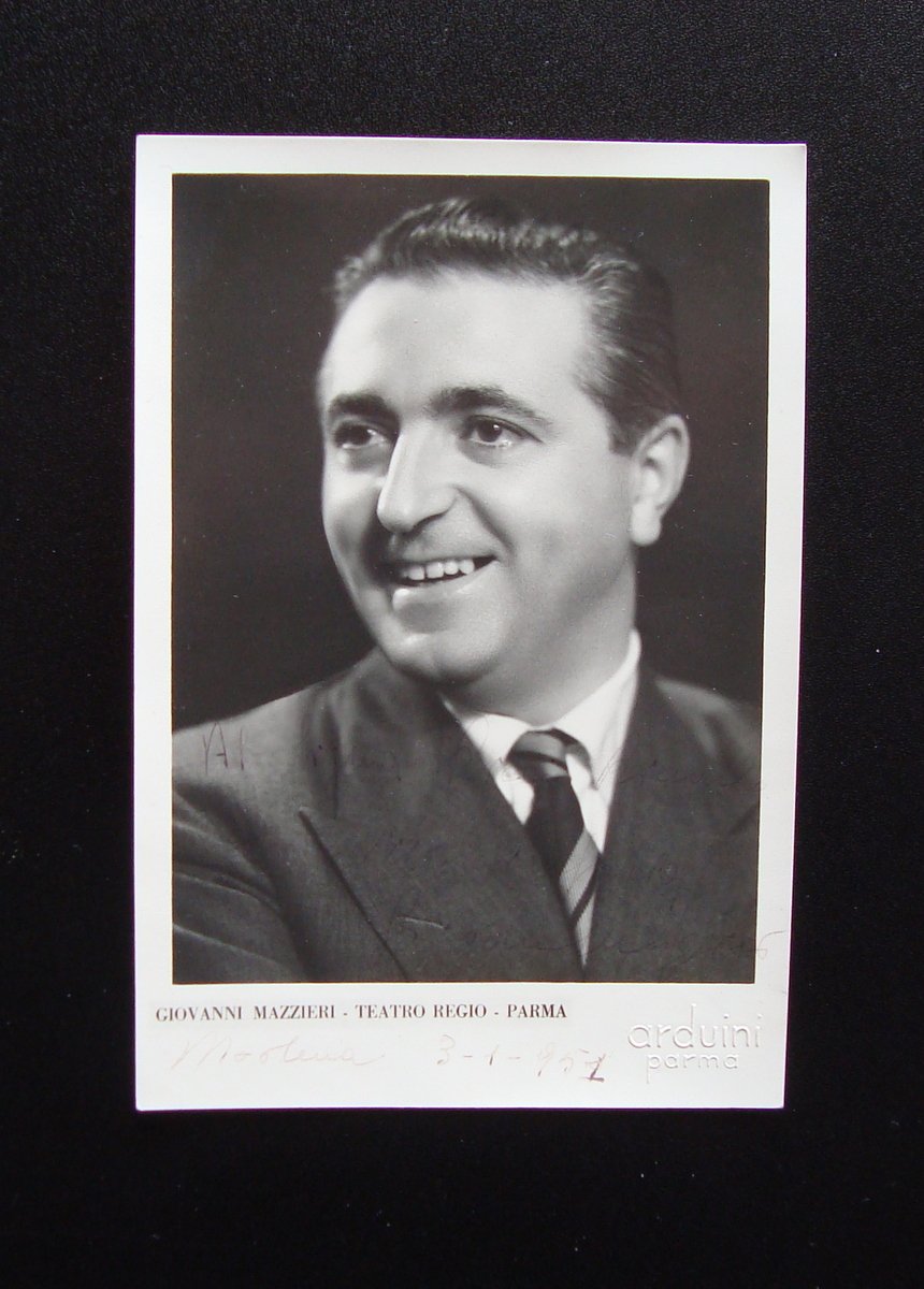 Autografo Giovanni Mazzieri Tenore Foto Arduini Parma Teatro Regio 1951 …