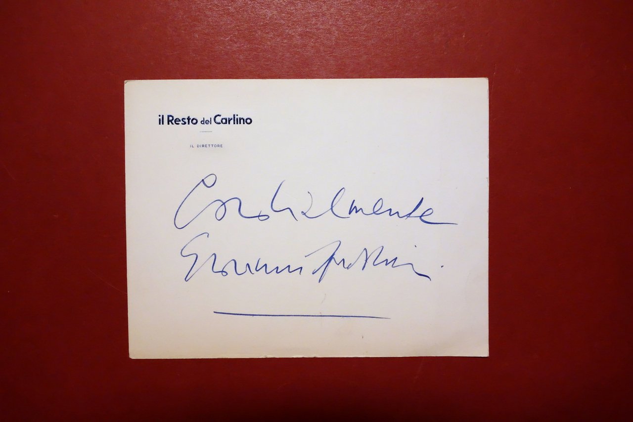 Autografo Giovanni Spadolini Cartoncino il Resto del Carlino Direttore Anni … | Immagine principale