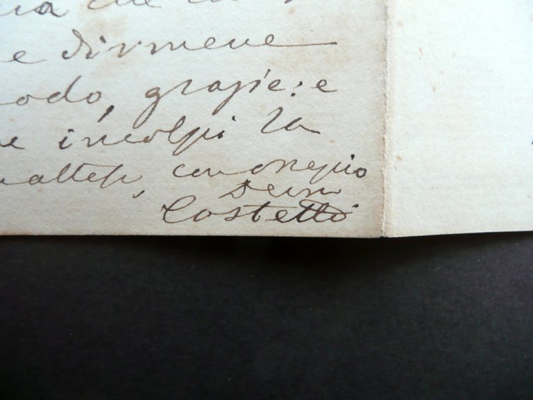 Autografo Giuseppe Costetti Lettera Roma 6/8/1897 Commediografo La Camera Gialla