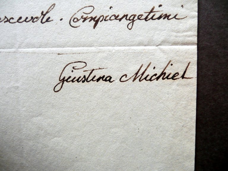 Autografo Giustina Renier Michiel Due Lettere B. Gamba A. Diedo …