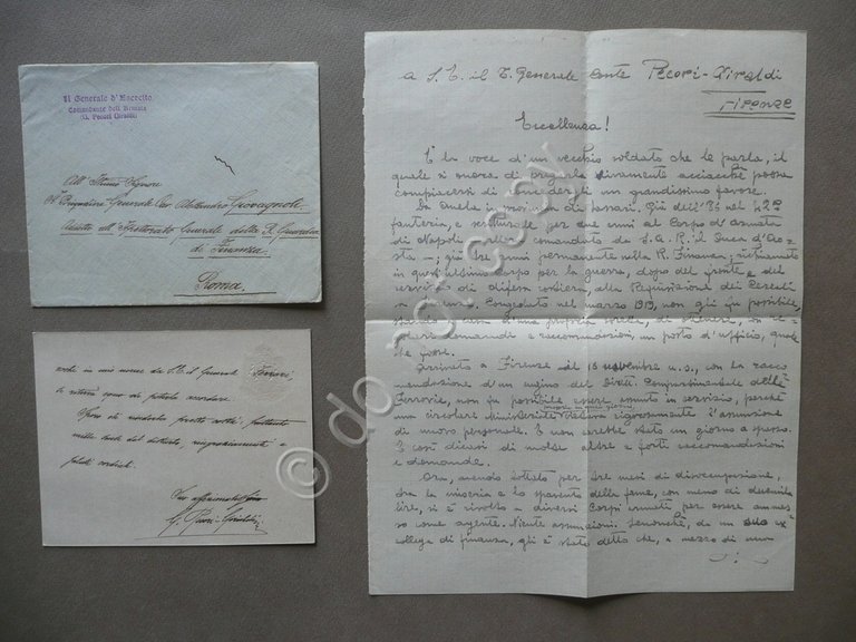 Autografo Guglielmo Pecori Giraldi Biglietto Lettera Mulas Amela Sassari 1922