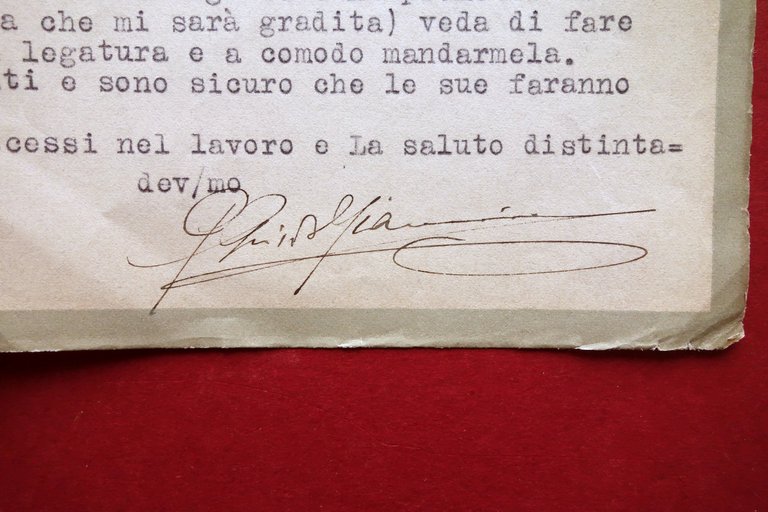 Autografo Guido Giannini Firenze Legatore di Libri Lettera Firma 1933 | Immagine Gallery 2