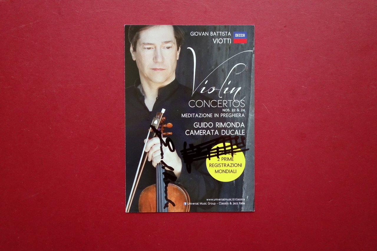 Autografo Guido Rimonda Violinista Firma Rigo Musicale Cartolina Concerto Musica