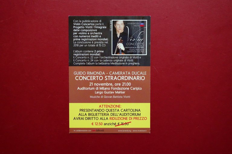 Autografo Guido Rimonda Violinista Firma Rigo Musicale Cartolina Concerto Musica