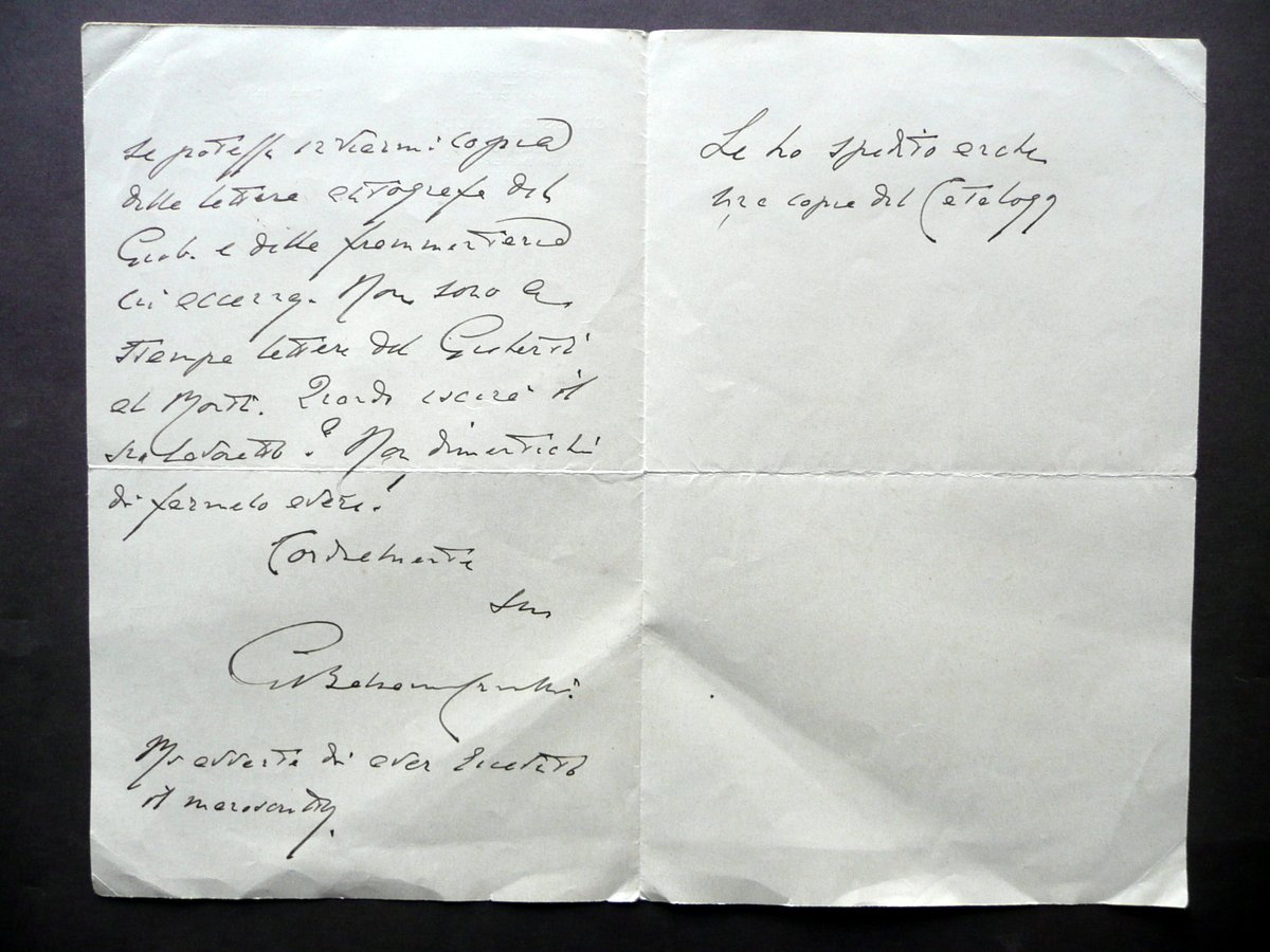 Autografo Gustavo Balsamo Crivelli Lettera Torino 1928 UTET Classici Italiani