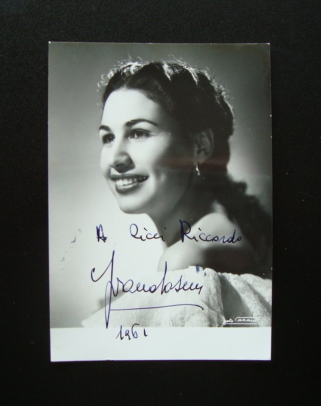 Autografo Ivana Tosini Soprano 1961 Foto Vellani Lirica | Immagine principale