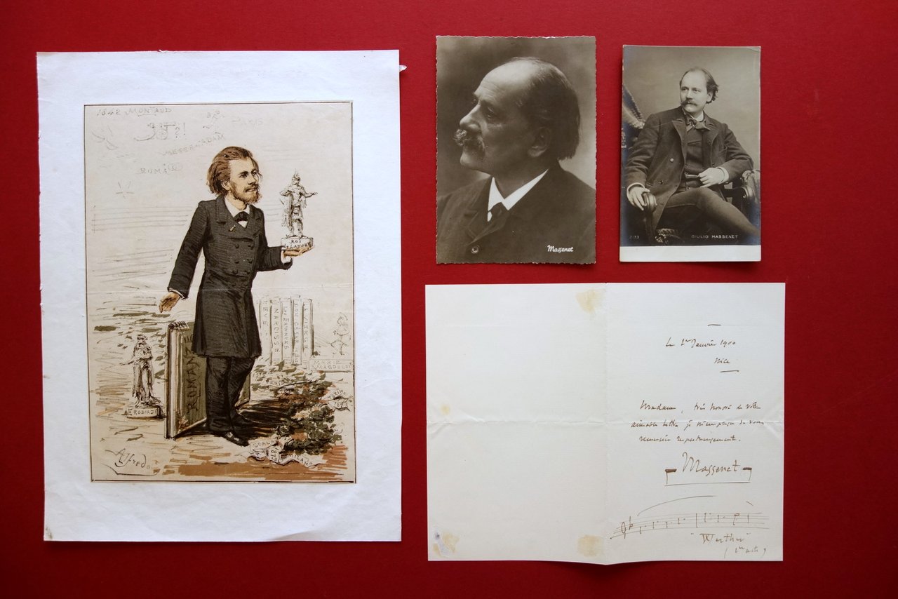 Autografo Jules Massenet Lettera Rigo Musicale Werther Nizza 1900 Compositore