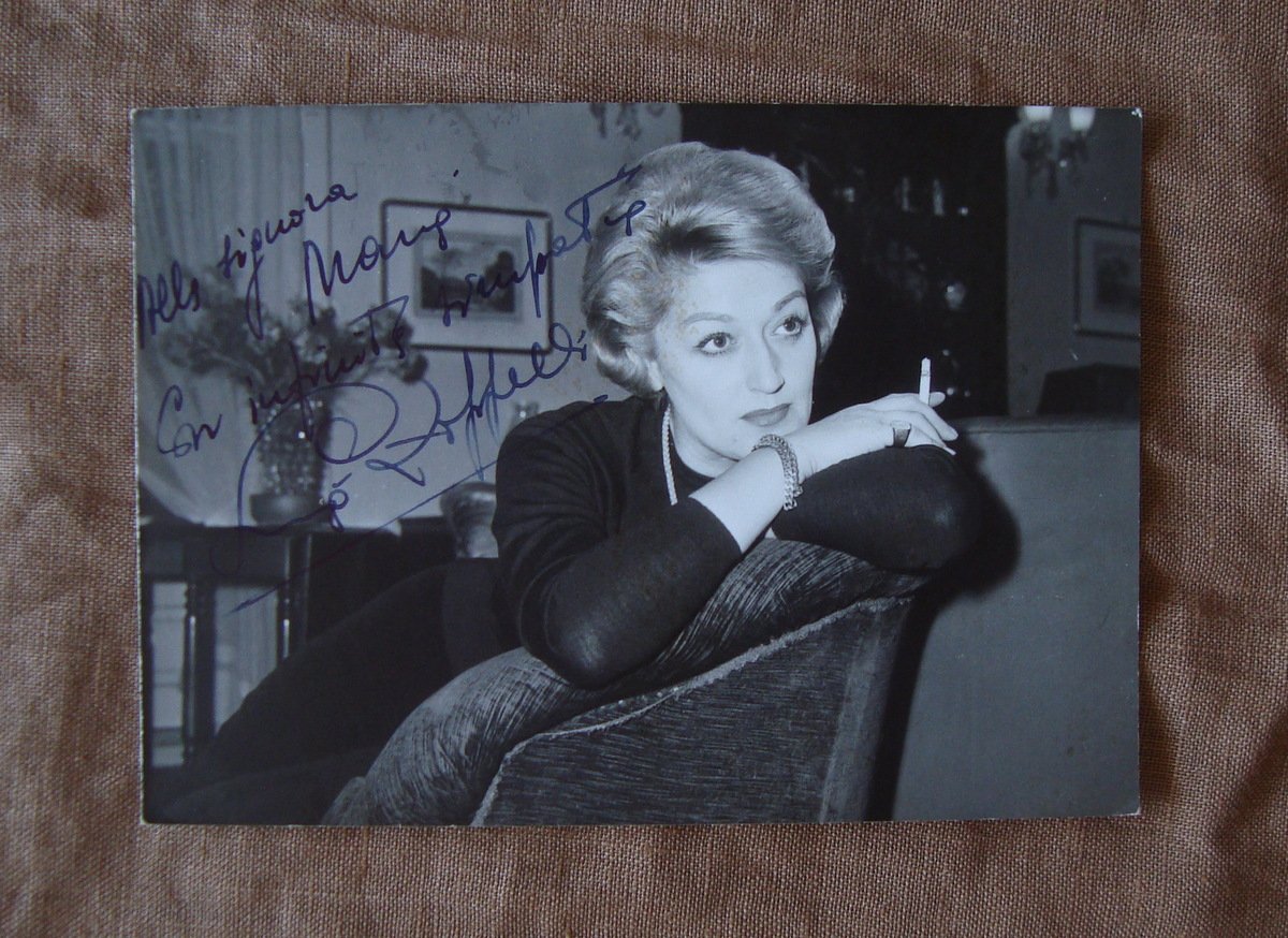 Autografo Lia Zoppelli attrice cinema teatro televisione Milano