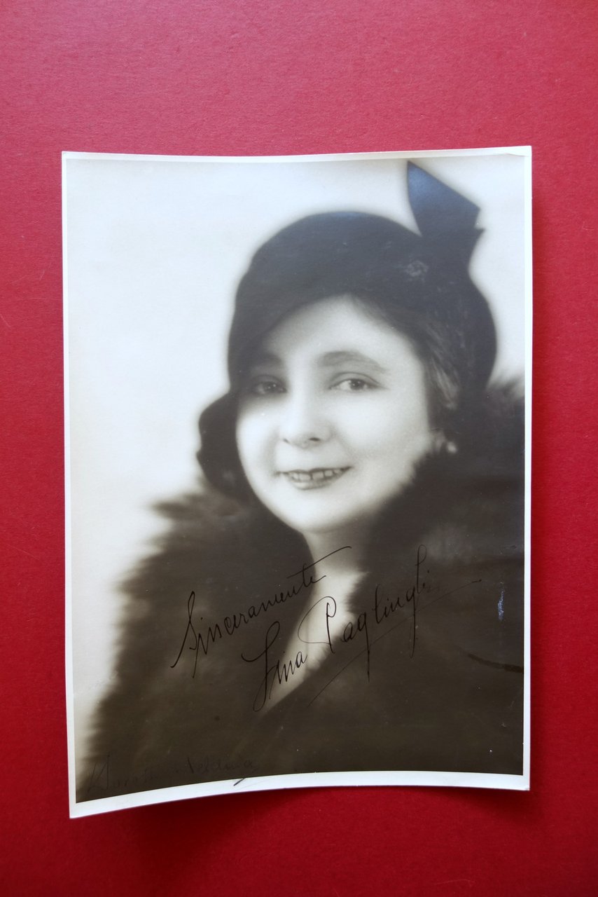 Autografo Lina Pagliughi Fotografia Firma Dorothy Welding Australia Musica