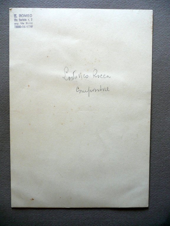Autografo Lodovico Rocco Fotografia Compositore Torino Rigo Musicale 1939 Musica