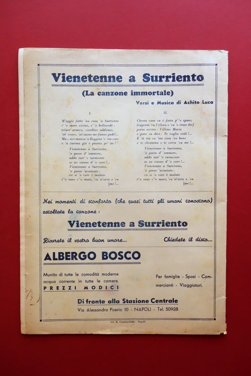 Autografo Luca Achito Fascicolo 32 Canzooni Vienetenne a Surriento Napoli … | Immagine Gallery 2