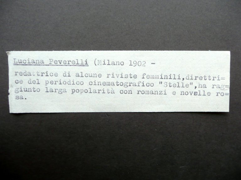 Autografo Luciana Peverelli Cartolina Postale Milano 1921 Scrittrice Giornalista
