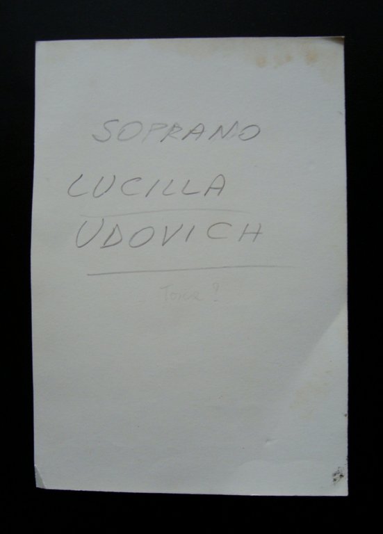 Autografo Lucilla Udovich Soprano Teatro