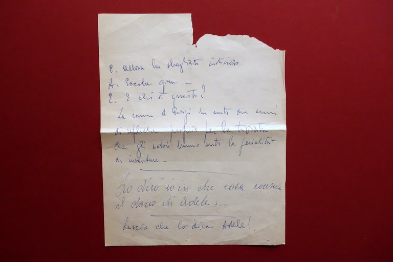 Autografo Luigi Almirante Lettera Ordine del Giorno Teatro Il Dono …