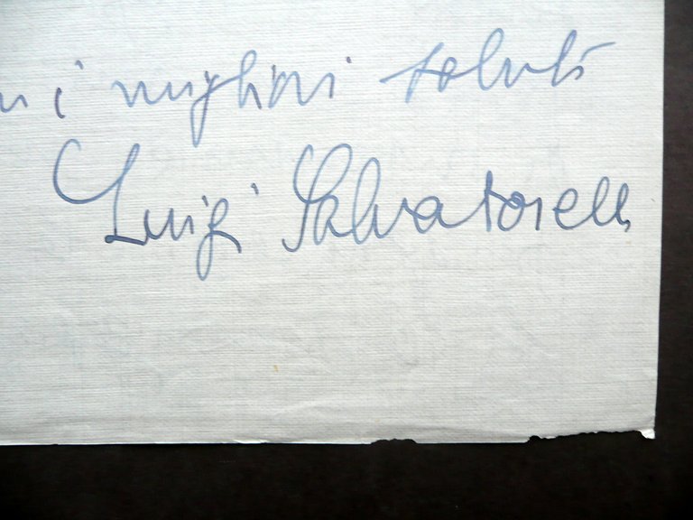 Autografo Luigi Salvatorelli Lettera Accademia dei Lincei Roma 13/4/1955(?)