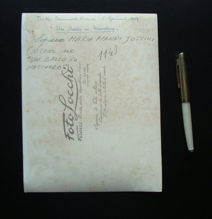 Autografo Maria Manni Jattoni Soprano Ballo in Maschera 1957 Comunale … | Immagine Gallery 2