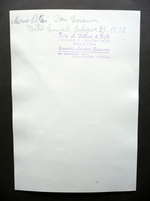 Autografo Mario Petri Fotografia Baritono Basso Don Giovanni Villani 1953 …