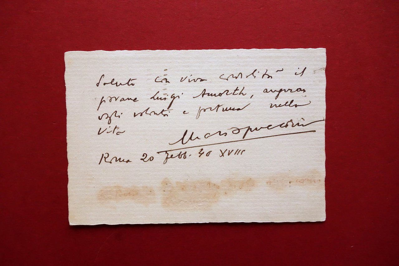 Autografo Mario Puccini Cartolina Luigi Amorth Roma 1940 Scrittore Senigallia