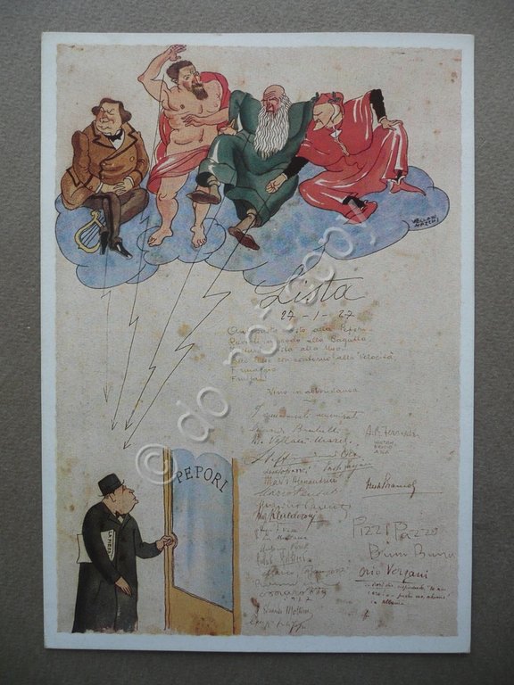 Autografo Mario Vellani Marchi Cartolina Protopremio Bagutta Milano 1952 Arte