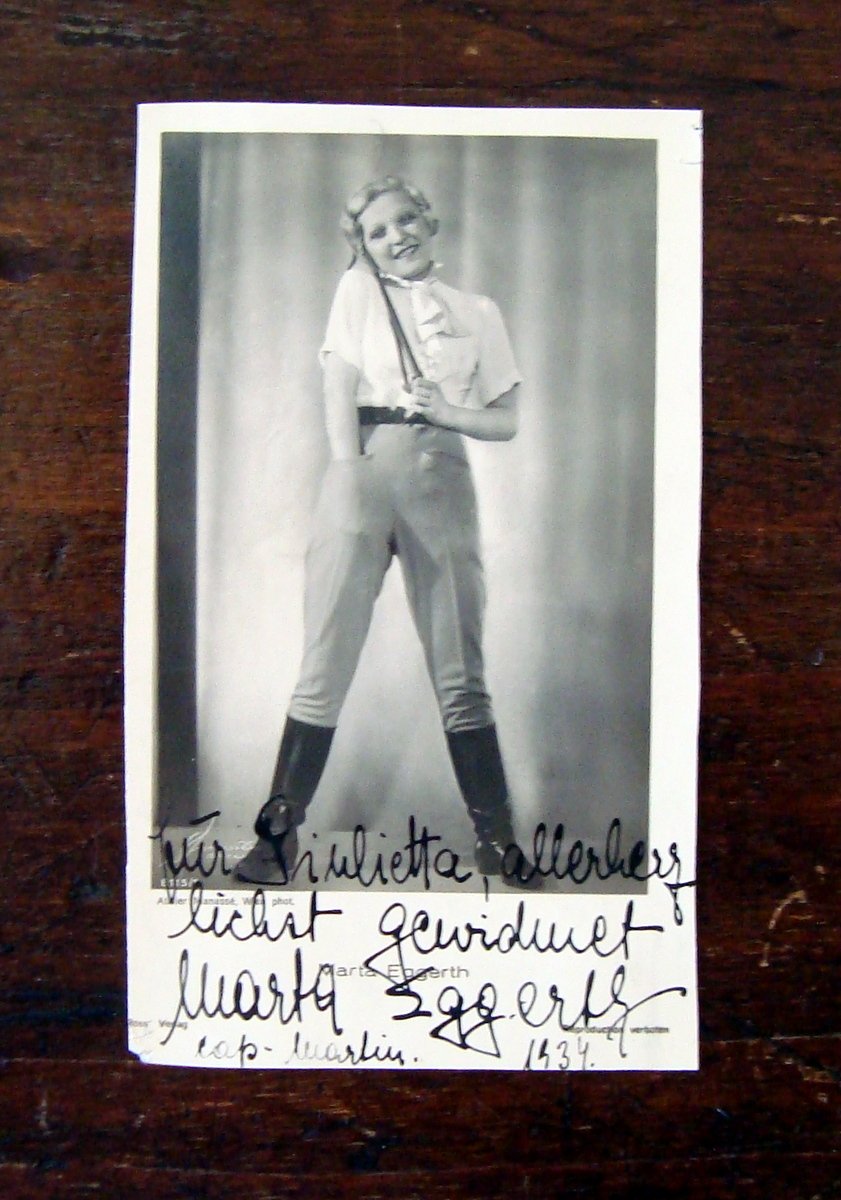 Autografo Marta Eggerth Cantante operetta e Attrice 1934 teatro opera | Immagine principale