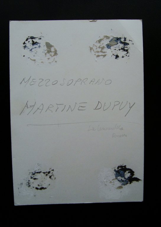 Autografo Martine Dupuy Mezzosoprano Cenerentola Rossini Teatro