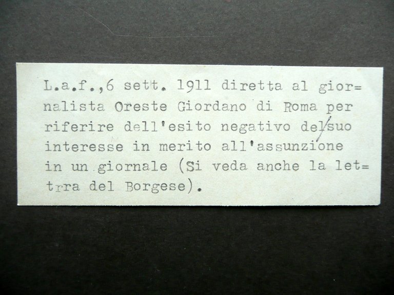 Autografo Massimo Bontempelli Lettera Rivista Acropoli Firenze 1911 Letteratura | Immagine Gallery 4