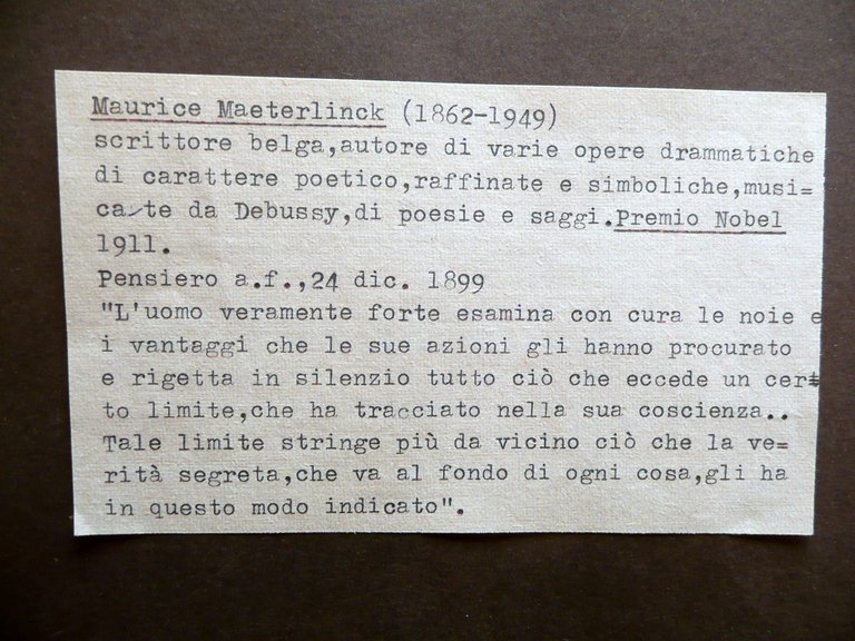 Autografo Maurice Maeterlinck Lettera Pensiero Dicembre 1899 Letteratura Nobel | Immagine Gallery 4