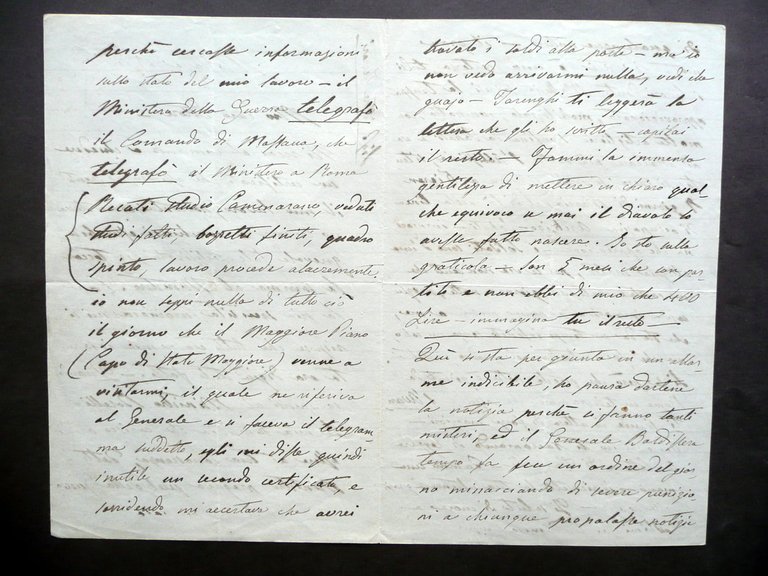 Autografo Michele Cammarano Lettera Massaua Eritrea 1889 Pittura Dogali Arte