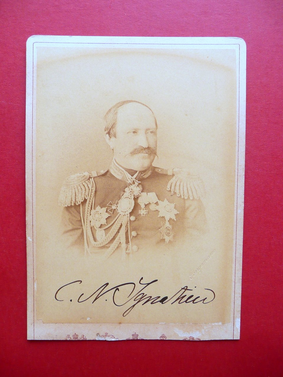 Autografo Nikolay Pavlovich Ignatyev Diplomatico Statista Fotografia Bergamasco