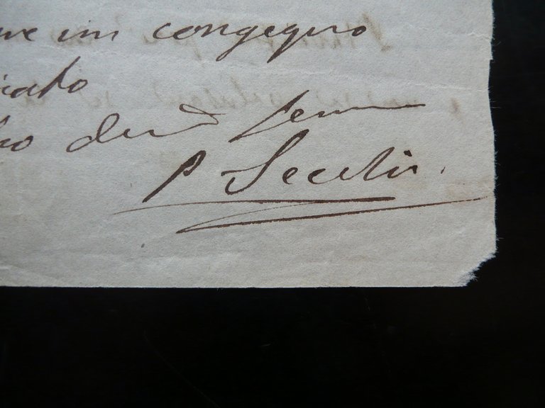 Autografo Padre Angelo Secchi Lettera Astronomia Ordigno Seconda Met‡ '800