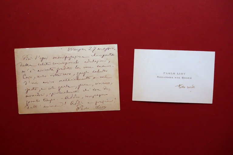 Autografo Paolo Lioy Cartolina Vicenza 1896 Naturalista Politico Biglietto | Immagine Gallery 1