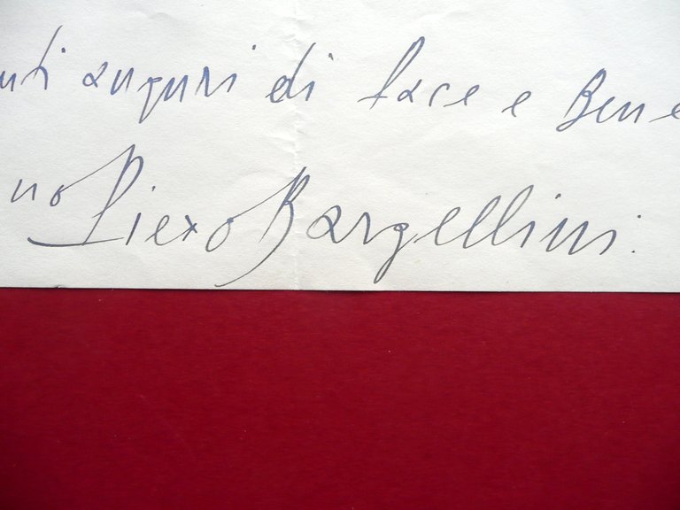 Autografo Piero Bargellini Lettera Natale 1958 Storia Estense Sindaco di …