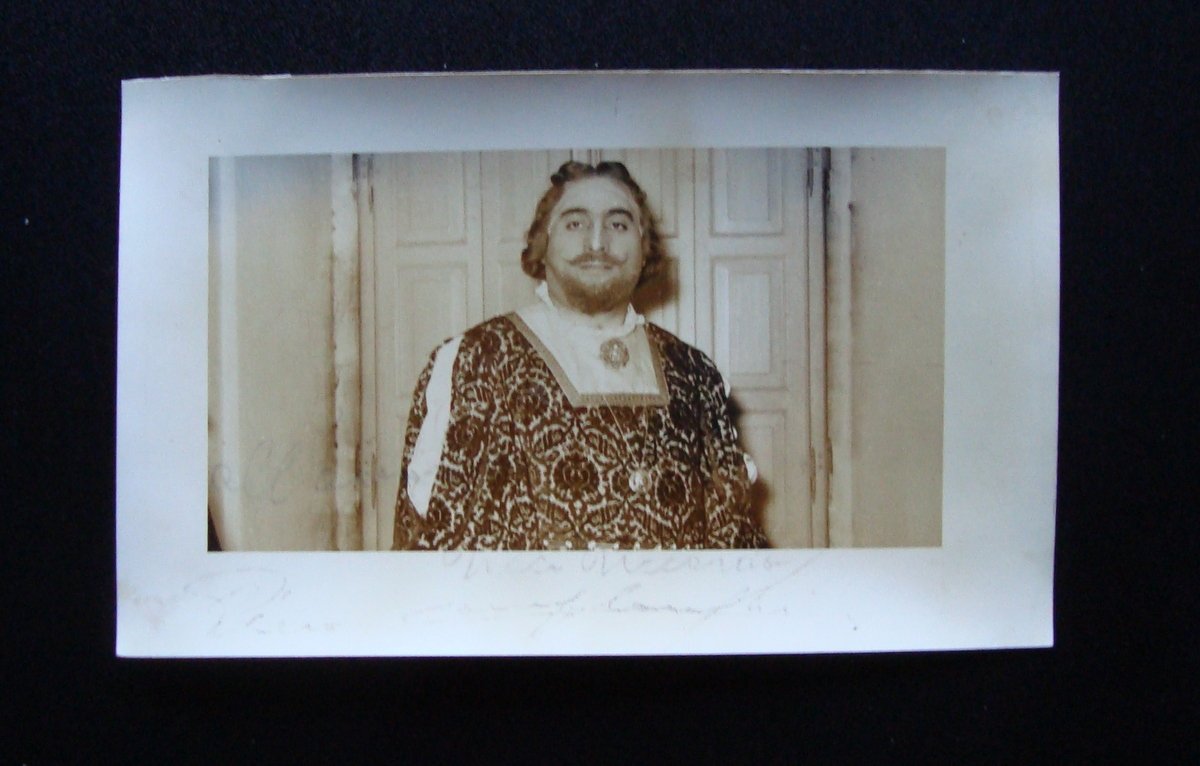 Autografo Piero Campolonghi Baritono Foto Paterlini anni 30 Piacenza Lirica