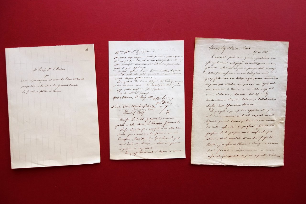 Autografo Pietro Balan Lettera 18/3/1881 Sacerdote Reazionario Conservatore