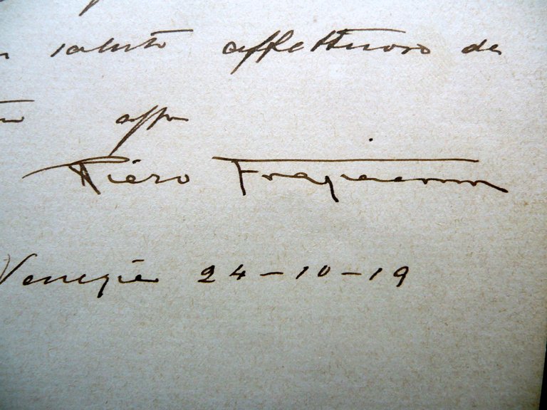 Autografo Pietro Fragiacomo Lettera Venezia 24/10/1919 Pittore Trieste Arte | Immagine Gallery 2