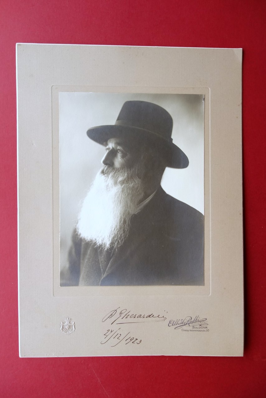 Autografo Pietro Gherardini Fotografia Rabbi Peli Bologna 1923 Veterinario