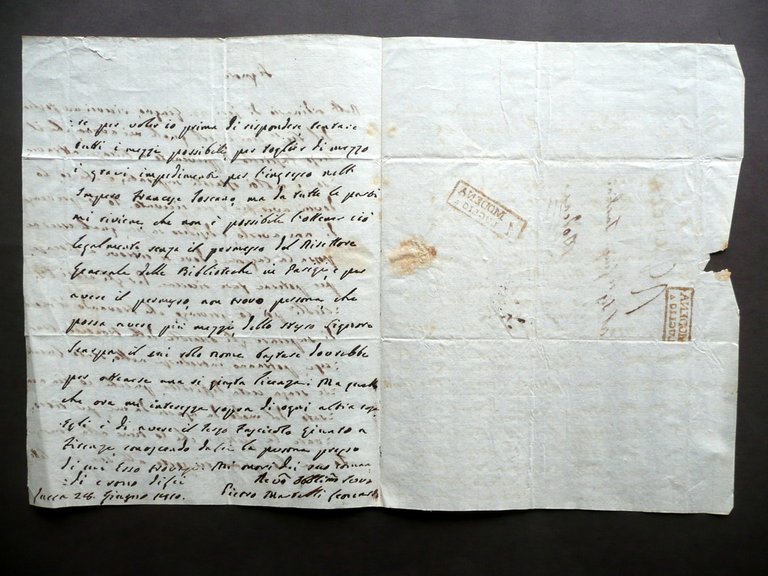 Autografo Pietro Martelli Leonardi Lettera Lucca 1810 Medico Spallanzani Scarpa | Immagine Gallery 2