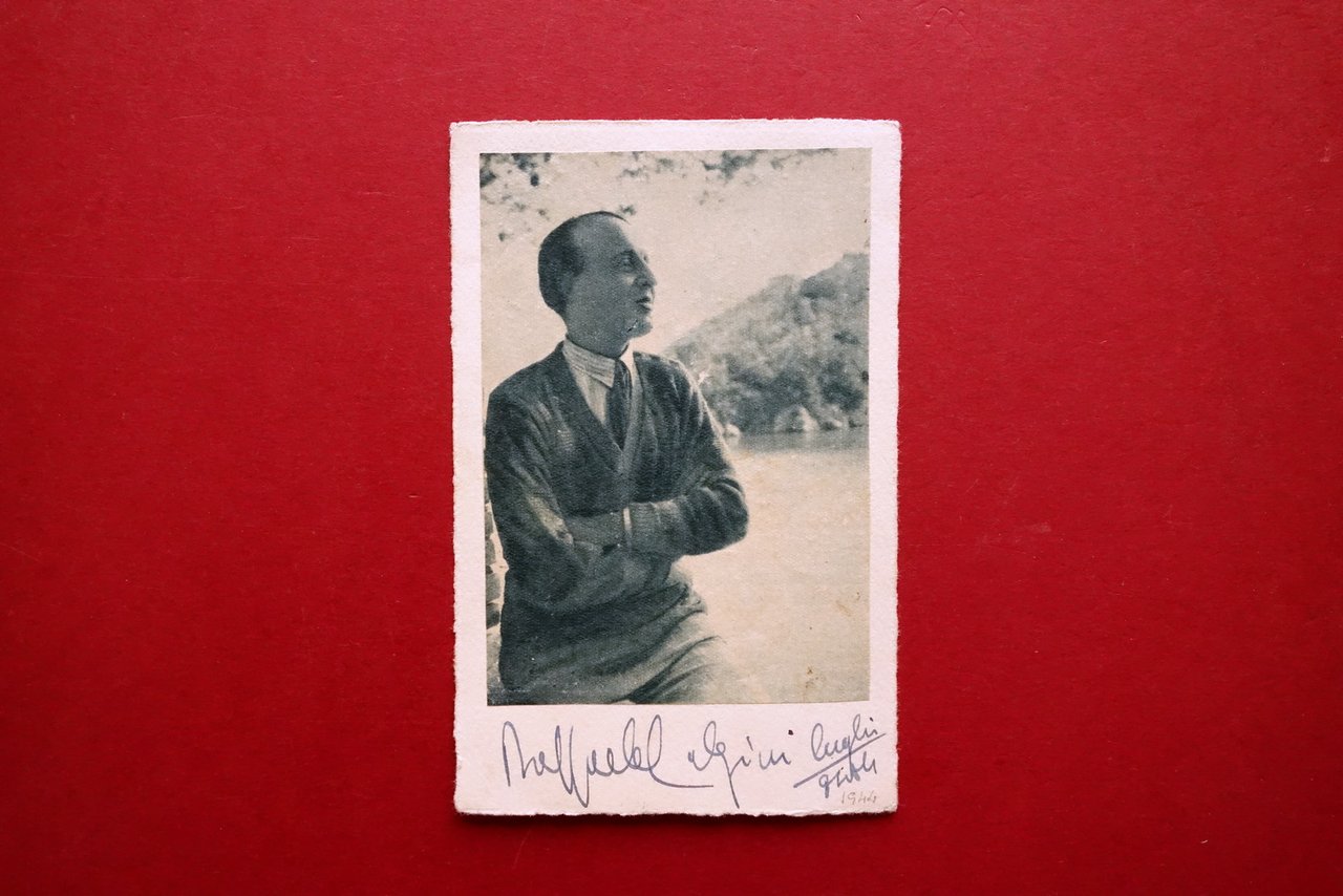 Autografo Raffaele Calzini Cartolina Ritratto Luglio 1944 Scrittore Milano | Immagine principale
