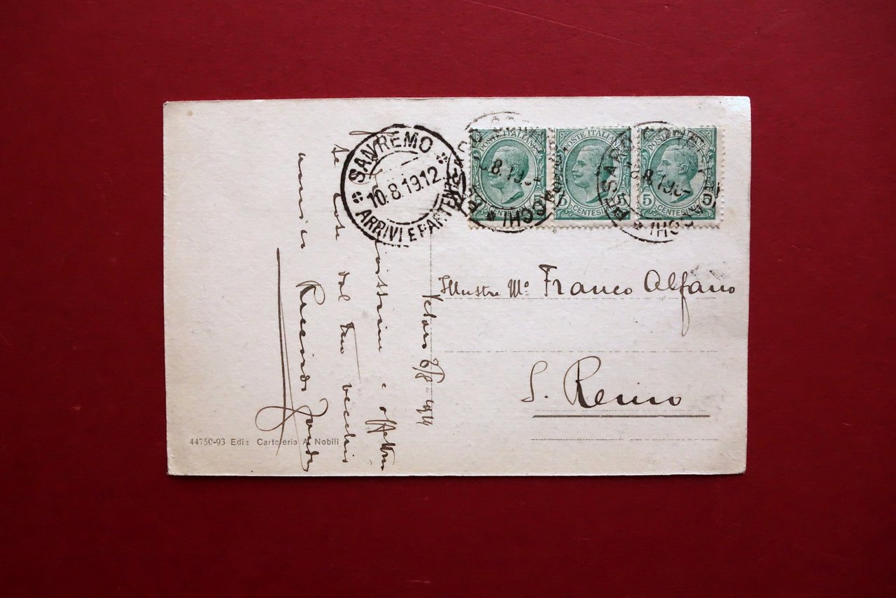 Autografo Riccardo Zandonai Cartolina Pesaro Spiaggia Monte Ardizio Compositore