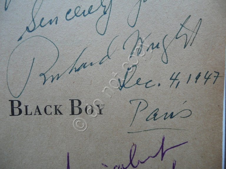 Autografo Richard Wright Ragazzo Negro Black Boy Occhietto Edizione Francia …