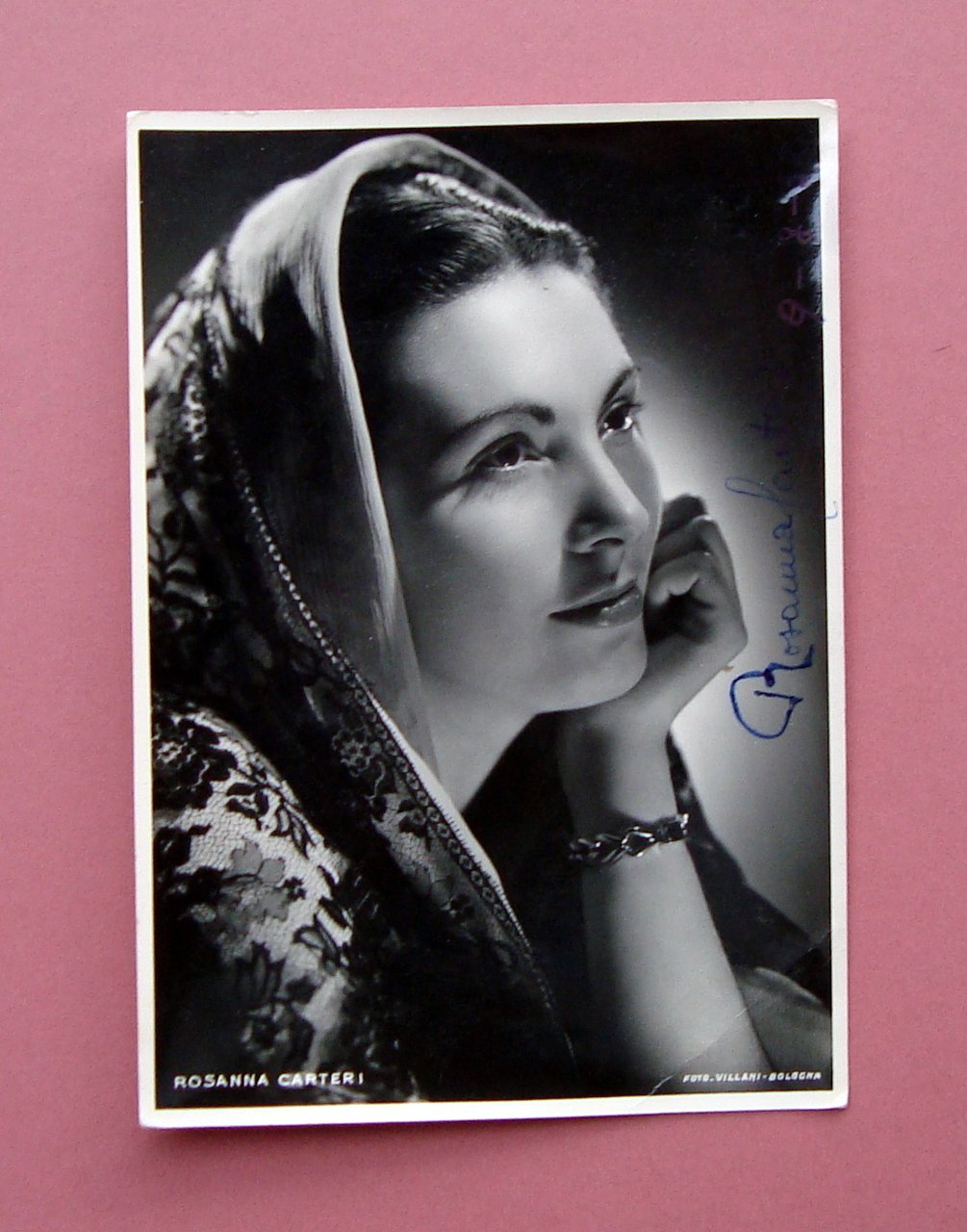 Autografo Rosanna Carteri Soprano Foto Villani Bologna 1952 teatro lirica