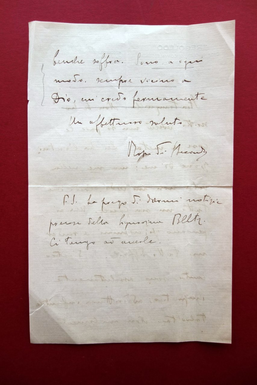 Autografo Rosso di San Secondo Lettera Regoledo Casa di Cura … | Immagine principale